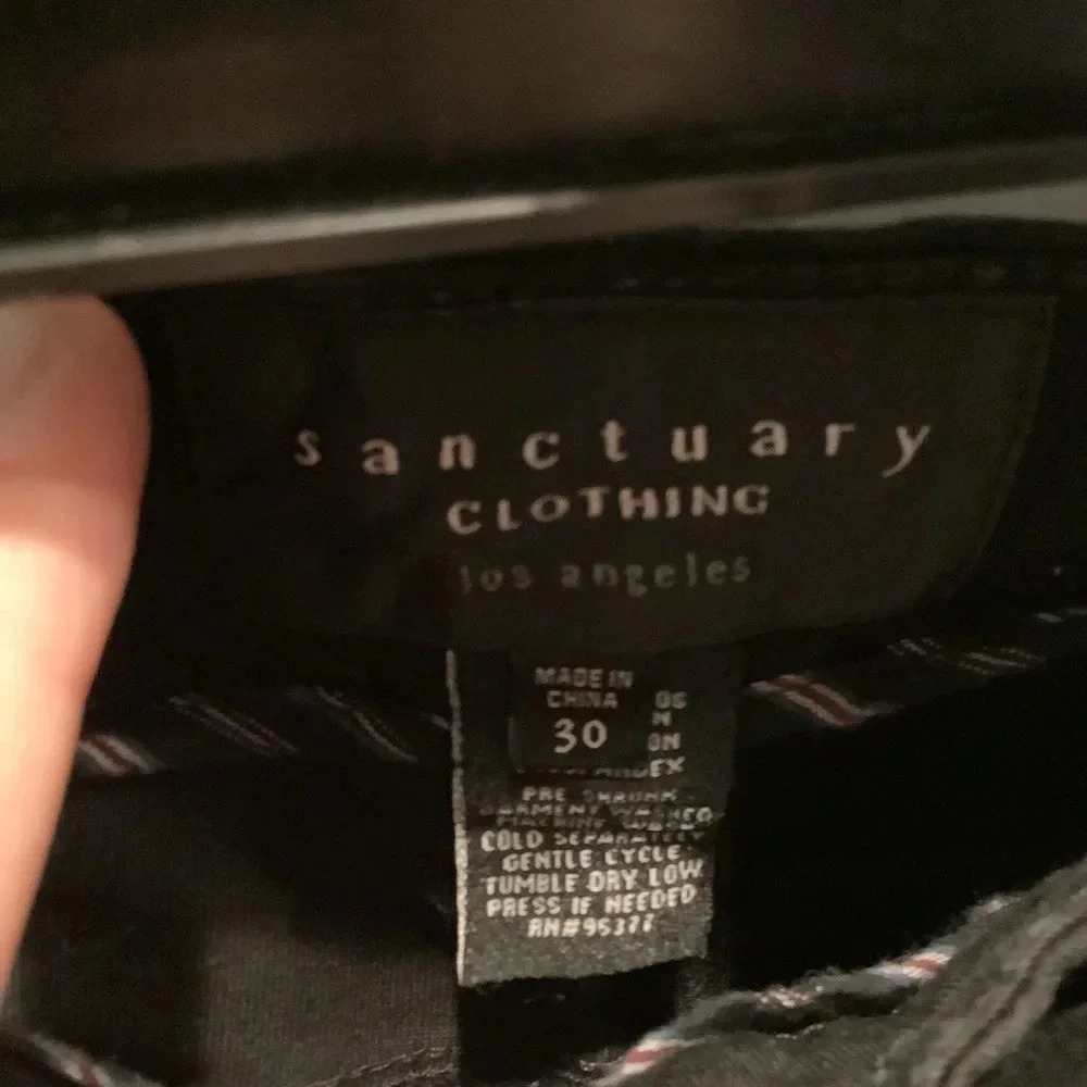 #349 Sanctuary Los Angeles Black Wide Leg Jean Size 30 - Picture 4 of 6